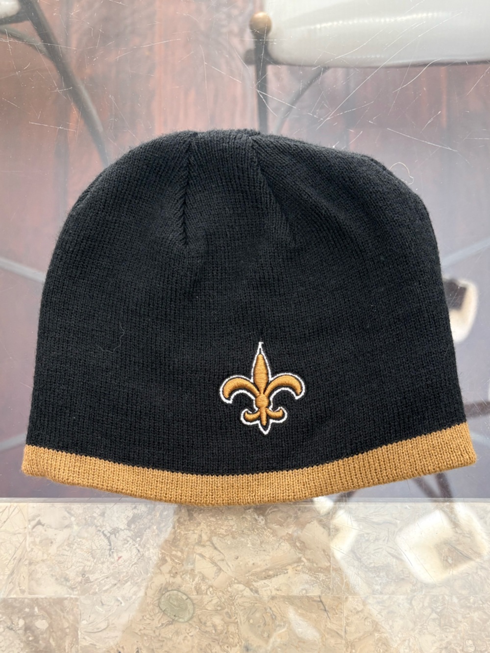 New Orleans Saints Black Gold Beanie Hat NFL Team Apparel